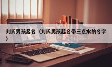 刘氏男孩起名（刘氏男孩起名带三点水的名字）