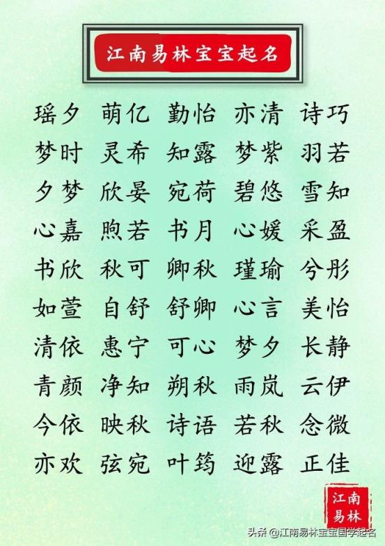给女孩起名字大全(给女孩起名字大全免费2021)
