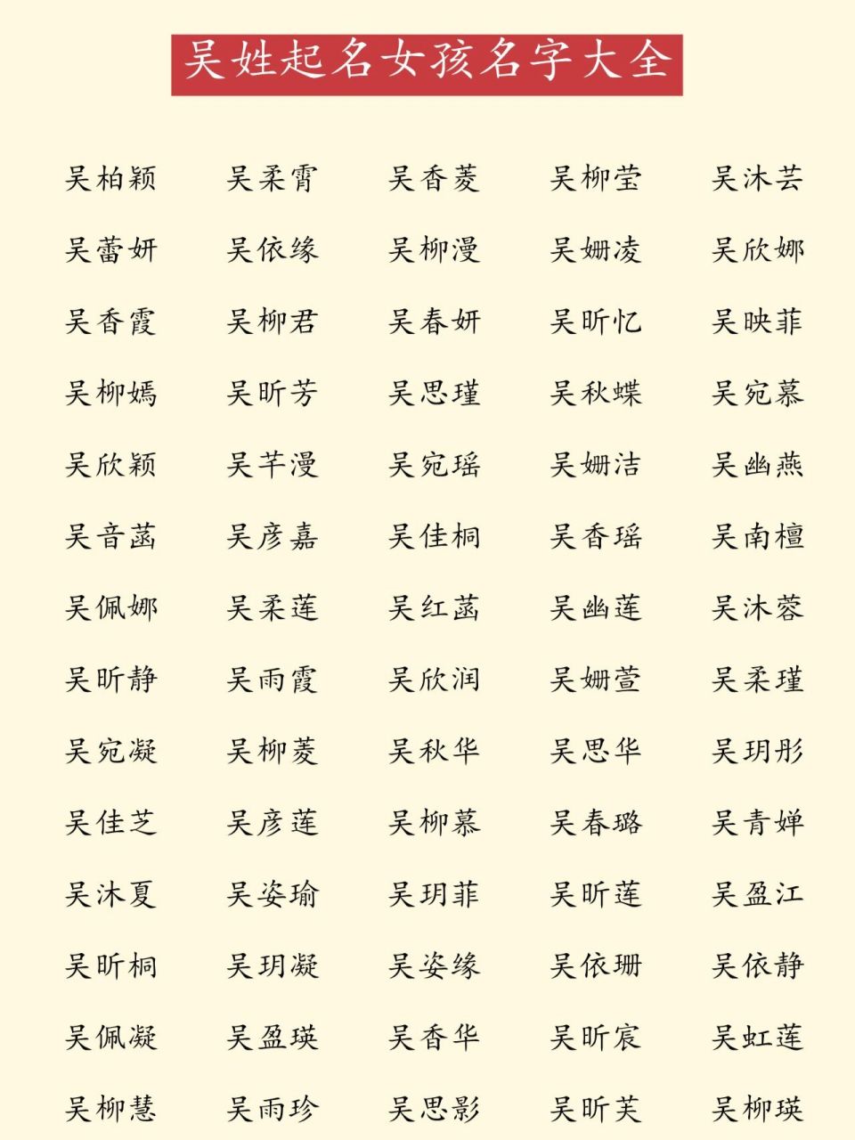 吴女孩起名(吴的女孩起什么名字)